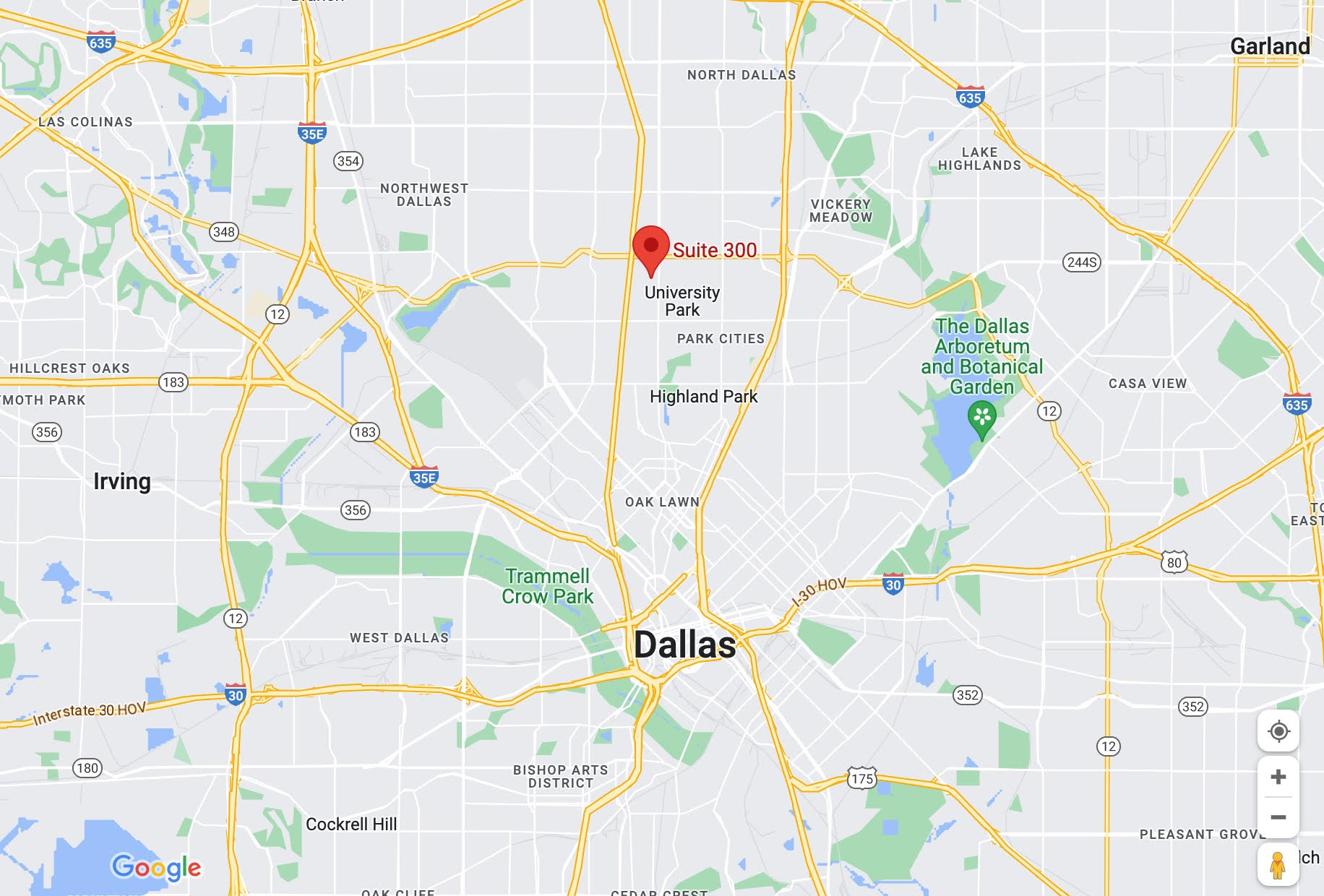 Map image of the location of Alliance Legal in Dallas